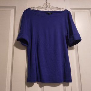 Lauren by Ralph Lauren Royal Blue Boat-Neck T-Shirt